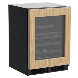 Marvel MLBD224IG01A 24-In Built-In Dual Zone Wine And Beverage Center With Door Style - Panel Ready Frame Glass