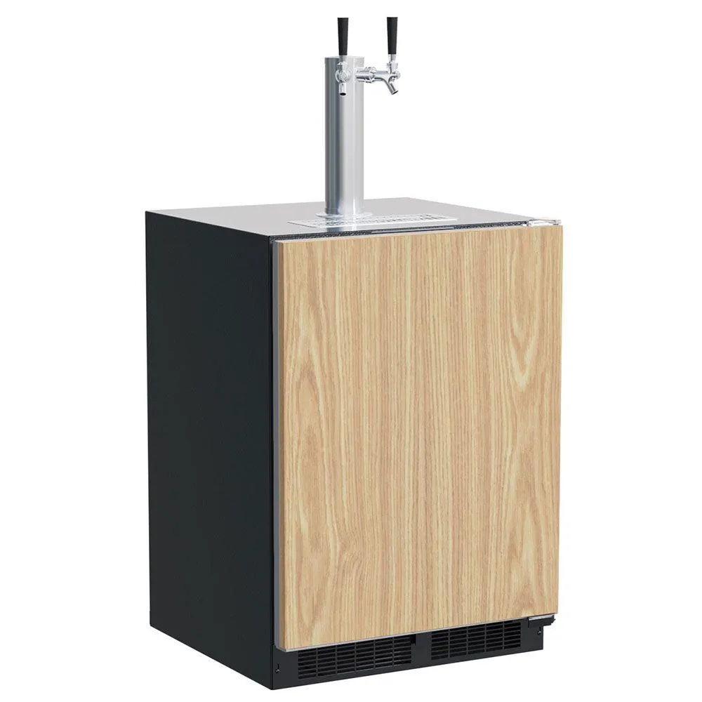 Marvel MLKR224ISB1A 24-In Built-In Dispenser With Twin Beer & Beverage Tap With Door Style - Panel Ready, Dispenser Type - Twin Beer