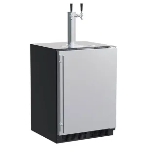 Marvel MLKR224SSB1A 24-In Built-In Dispenser With Twin Beer & Beverage Tap With Door Style - Stainless Steel, Dispenser Type - Twin Beer