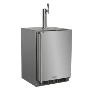 Marvel MO24BSS2LS Outdoor 24" Single Tap Built In Beer Dispenser With Stainless Steel Door - Solid Stainless Steel Door With Lock - Left Hinge
