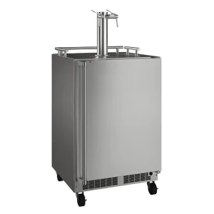 Marvel MOKR224SSD1A 24-In Outdoor Mobile Dispenser With Twin Wine & Beverage Tap With Door Style - Stainless Steel, Dispenser Type - Twin Wine