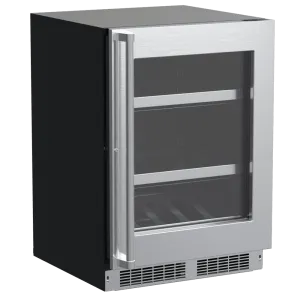 Marvel MPBV424SG31A 24-In Professional Built-In Beverage Center With Reversible Hinge With Door Style - Stainless Steel Frame Glass