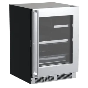 Marvel MPRE424SG31A 24-In Professional Built-In Refrigerator With 3-In-1 Convertible Shelf, Maxstore Bin And Reversible Hinge With Door Style - Stainless Steel Frame Glass