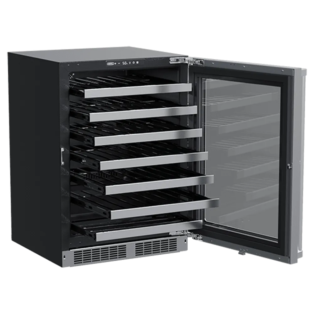 Marvel MPWC424SG31A 24-In Professional Built-In Single Zone Wine Refrigerator With Reversible Hinge With Door Style - Stainless Steel Frame Glass