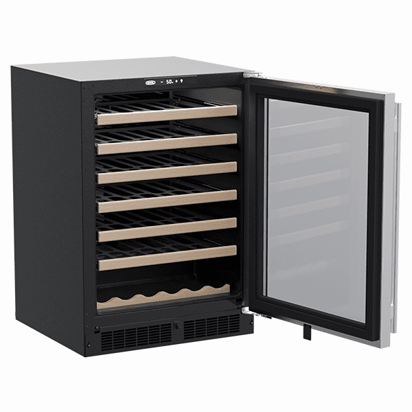 Marvel MLWC124SG01A 24-In Built-In Single Zone Wine Refrigerator With Wine Cradle With Door Style - Stainless Steel Frame Glass