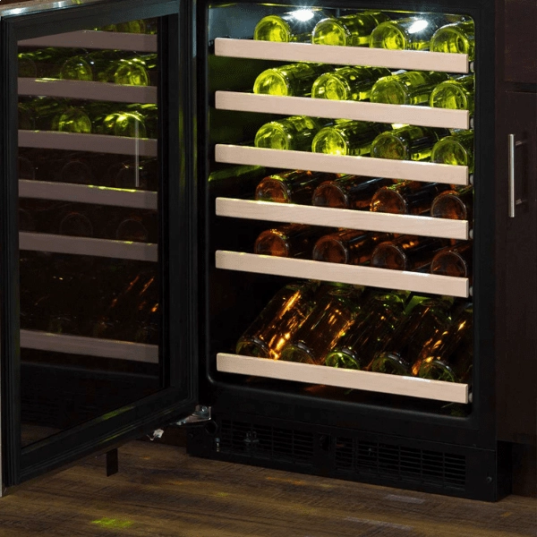 Marvel MLWC324SG01A 24-In Built-In High-Efficiency Single Zone Wine Refrigerator With Display Rack With Door Style - Stainless Steel Frame Glass