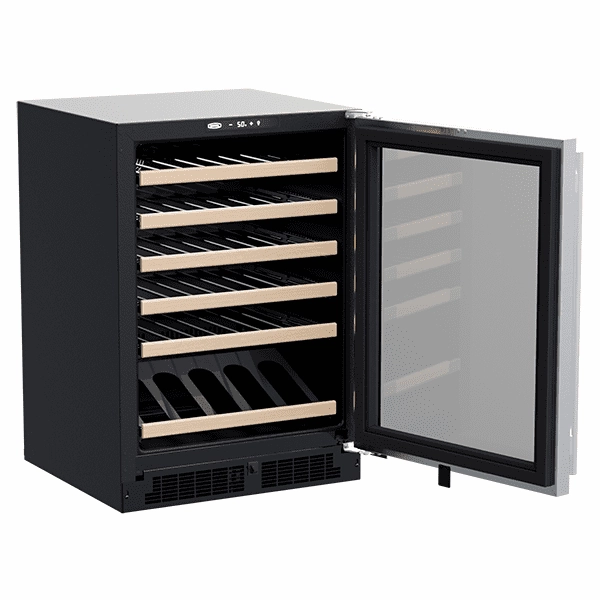 Marvel MLWC324SG01A 24-In Built-In High-Efficiency Single Zone Wine Refrigerator With Display Rack With Door Style - Stainless Steel Frame Glass
