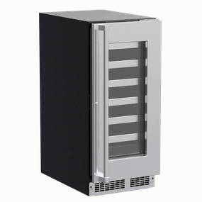 Marvel MPWC415SG31A 15-In Professional Built-In Single Zone Wine Refrigerator With Reversible Hinge With Door Style - Stainless Steel Frame Glass