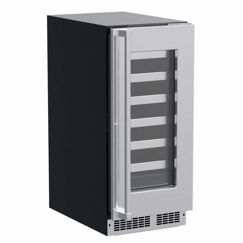 Marvel MPWC415SG31A 15-In Professional Built-In Single Zone Wine Refrigerator With Reversible Hinge With Door Style - Stainless Steel Frame Glass