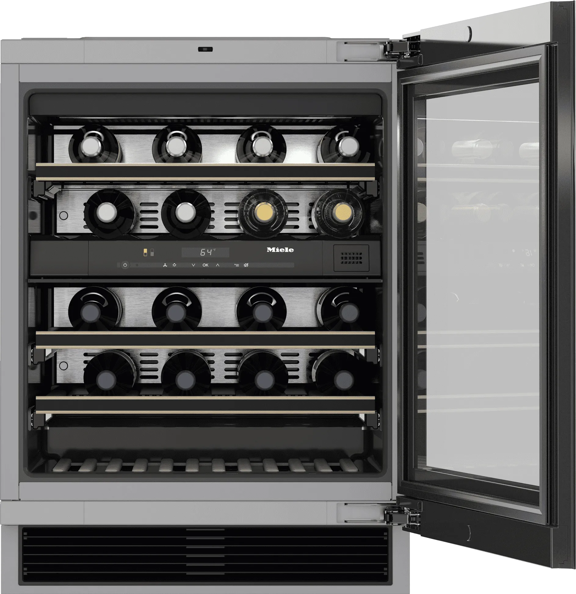 Miele KWT6322UG STAINLESS STEEL  Kwt 6322 Ug - Built-Under Wine Storage Unit With Flexiframe And Push2Open For Greater Versatility And Top-Quality Design.
