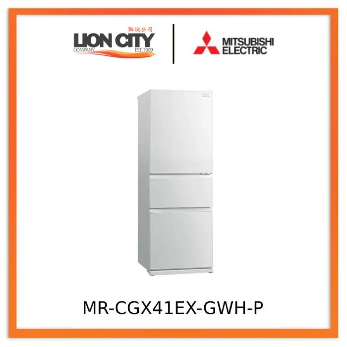 Mitsubishi Electric MR-CGX41EX-GBR-P/GWH-P 328L 3-Door Fridge