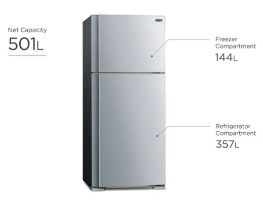 Mitsubishi Electric MR-F62EG-ST-P 560L 2-door Fridge(3 TICKS)