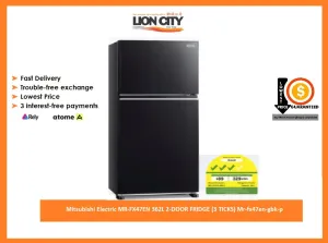 Mitsubishi Electric MR-FX47EN 362L 2-DOOR FRIDGE (3 TICKS) Mr-fx47en-gbk-p