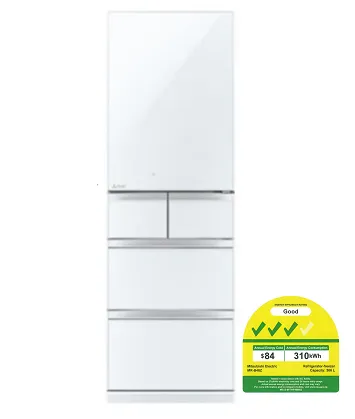 Mitsubishi MR-B46Z 366l 5-Door Fridge (3 Ticks)
