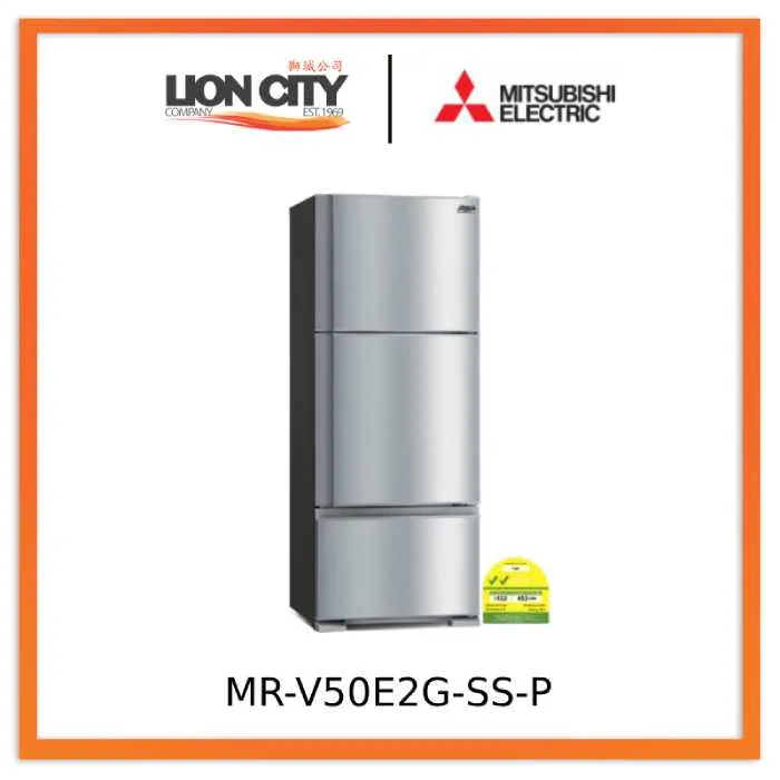 Mitsubishi MR-V50E2G-SS-P 359l 3-Door Fridge Top Freezer (2 Ticks)