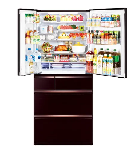 Mitsubishi MR-WX70C White/Brown 6 Door Fridge