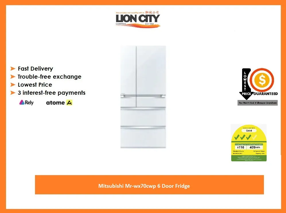 Mitsubishi Mr-wx70cwp 6 Door Fridge