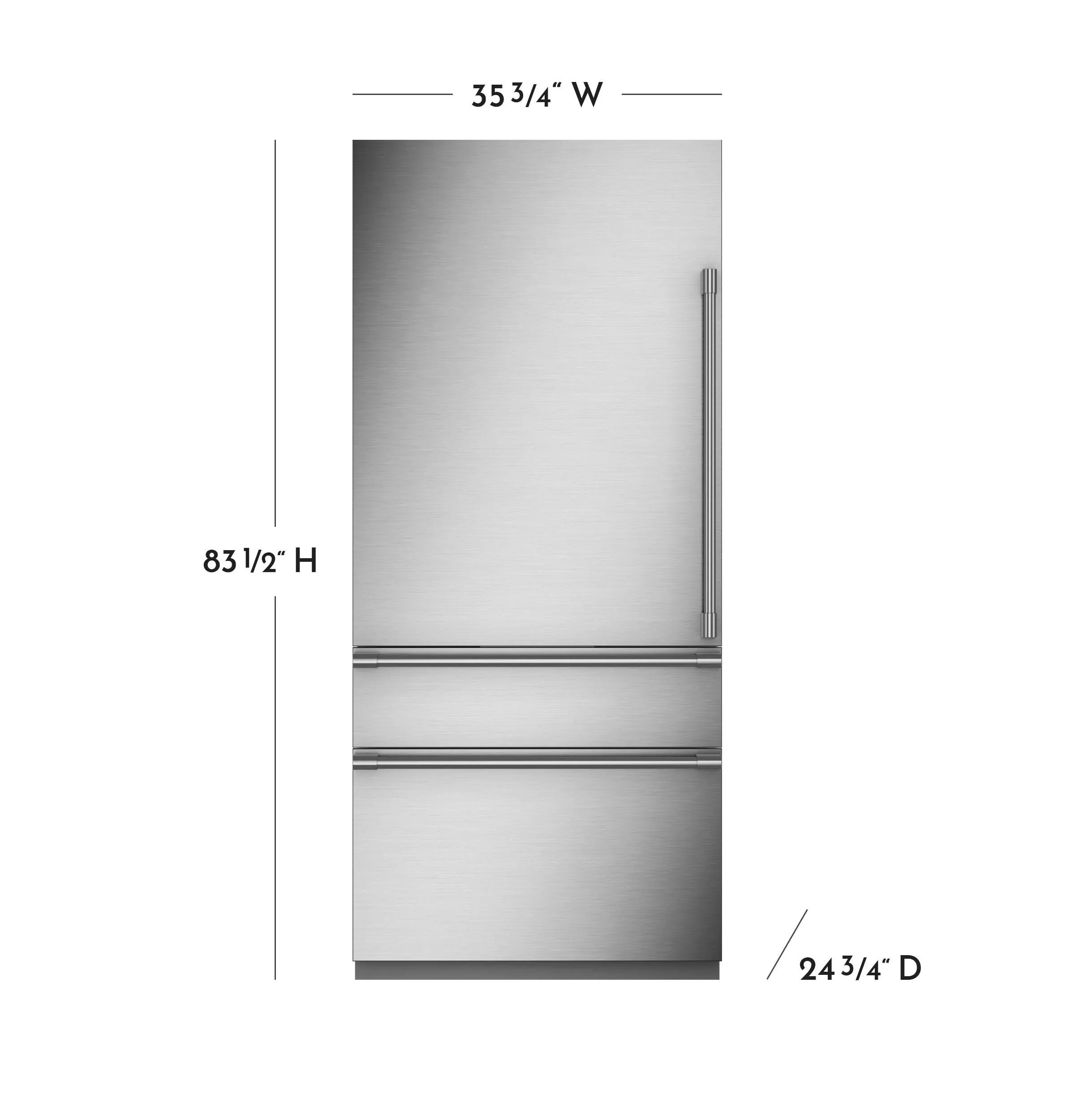 Monogram ZIC363IPVLH Monogram 36" Integrated Bottom-Freezer Refrigerator