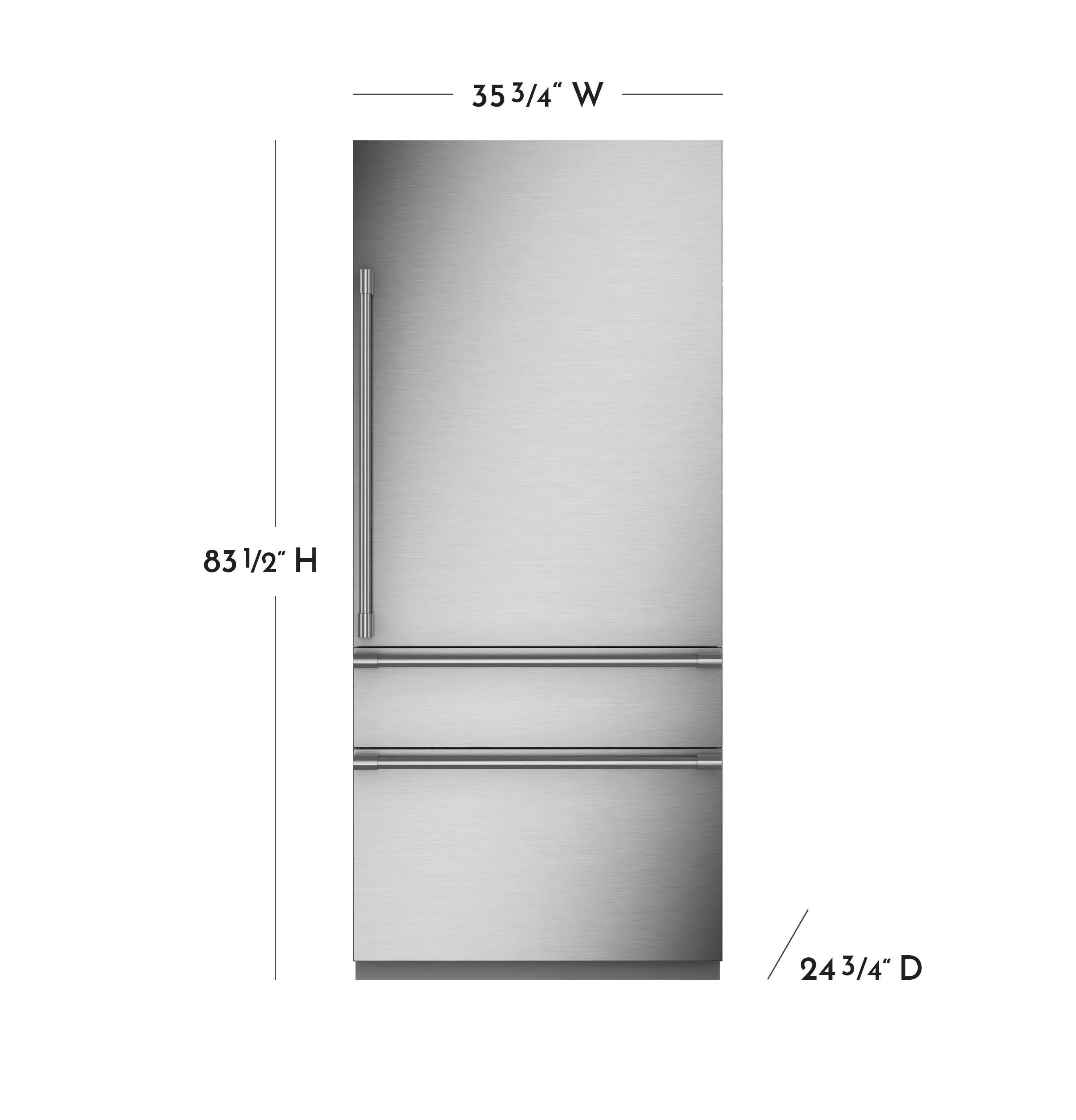 Monogram ZIC363IPVRH Monogram 36" Integrated Bottom-Freezer Refrigerator