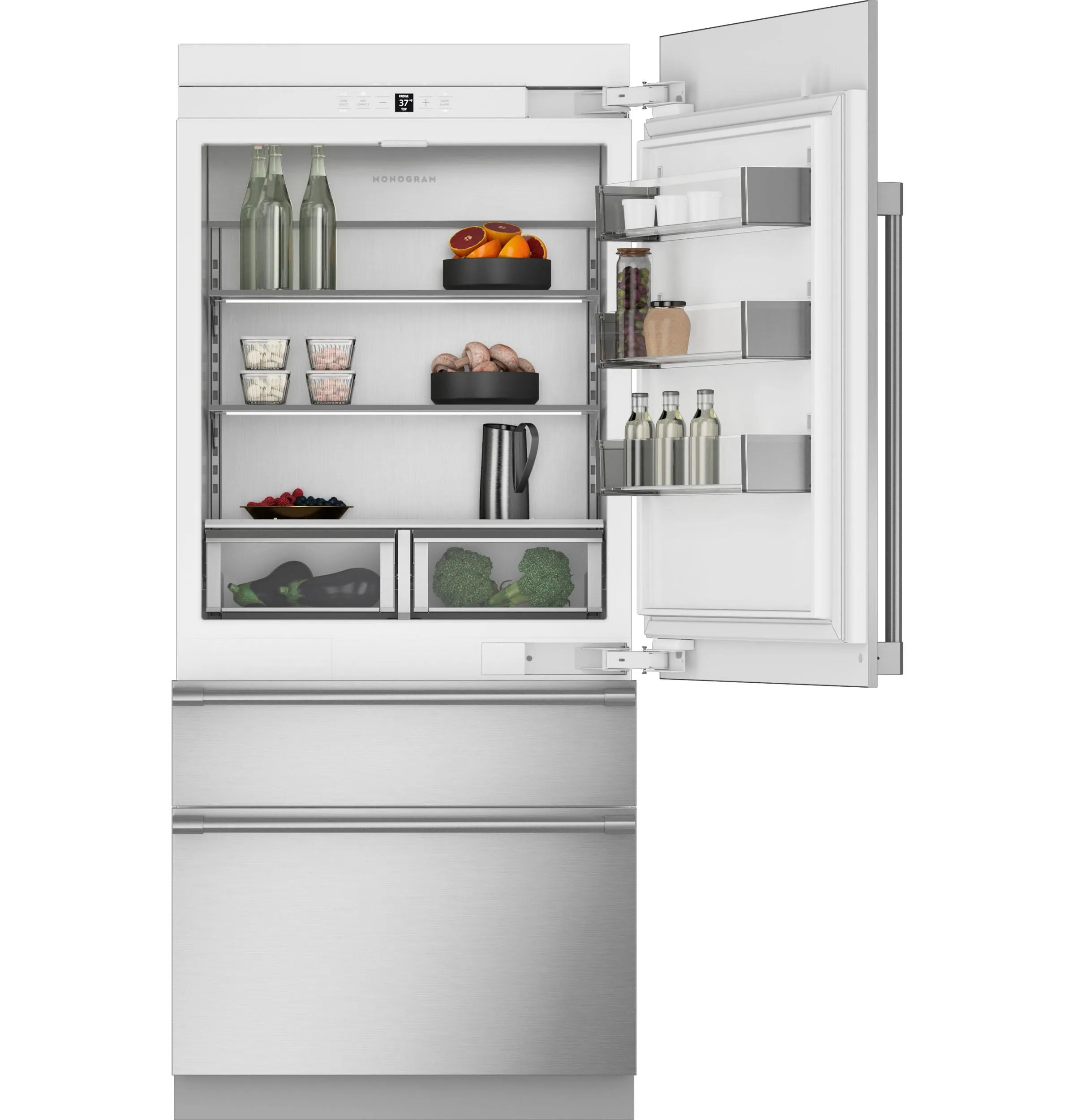 Monogram ZIC363NBVRH Monogram 36" Integrated Bottom-Freezer Refrigerator