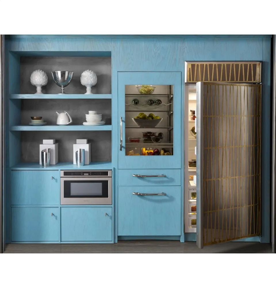 Monogram ZIK30GNNII Monogram 30" Integrated Glass-Door Refrigerator For Single Or Dual Installation