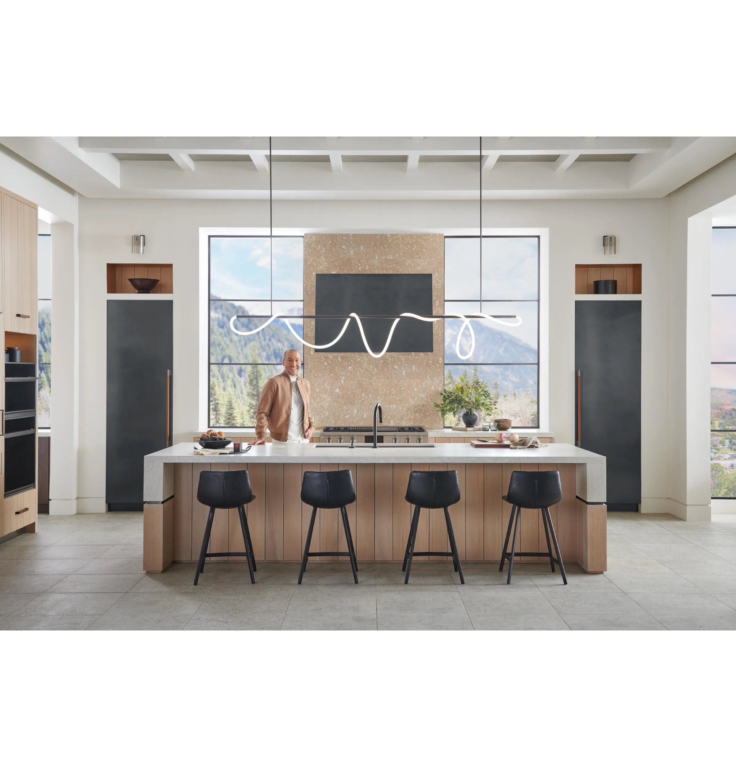 Monogram ZK1TN309VLH Monogram 30" Lh Column Panel Titanium Designer Collection