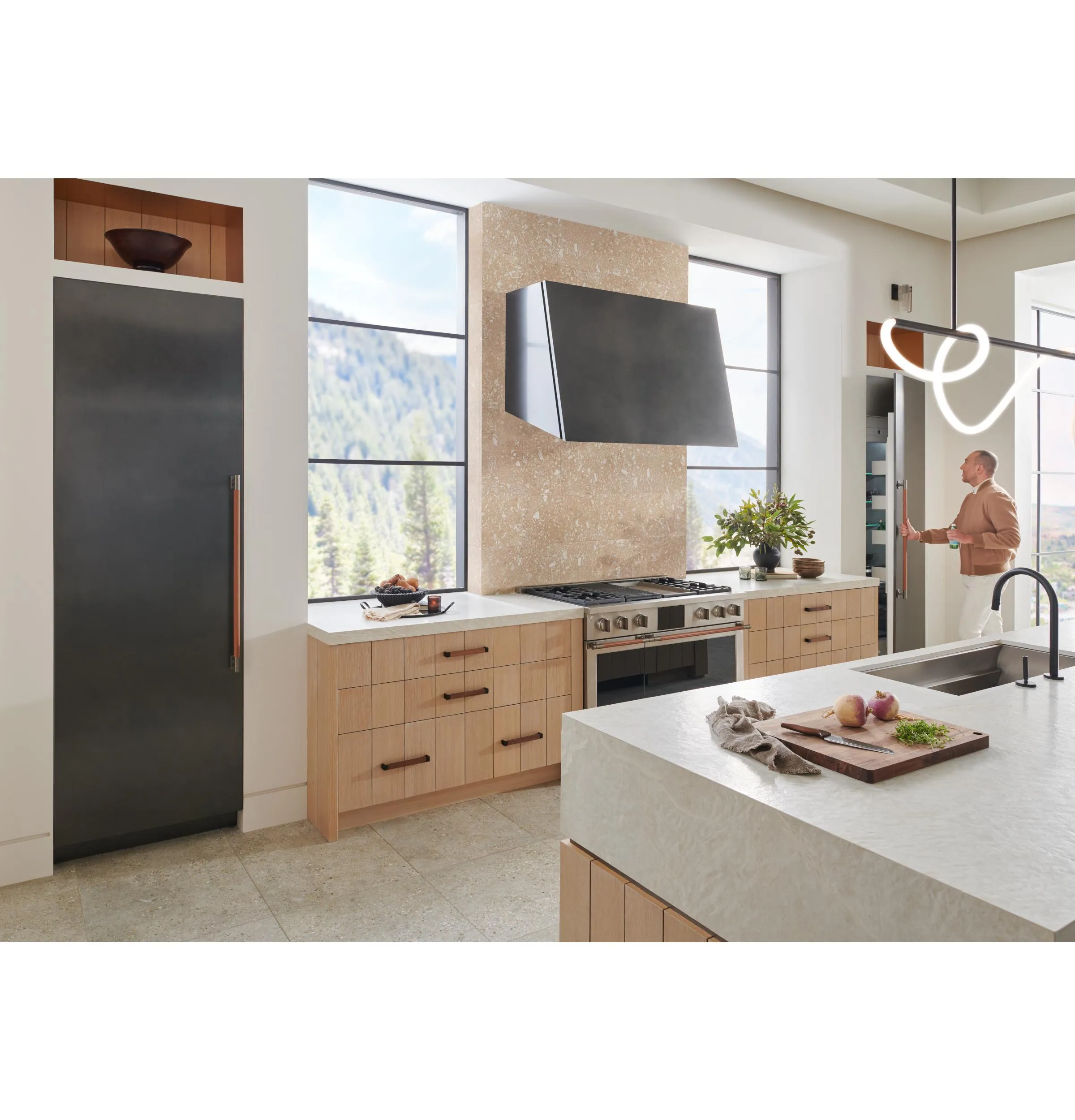 Monogram ZK1TN309VLH Monogram 30" Lh Column Panel Titanium Designer Collection