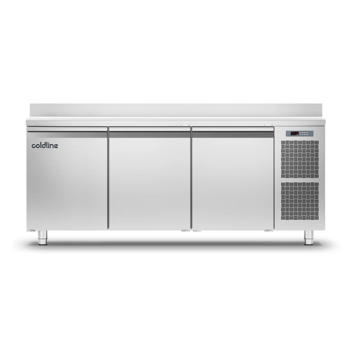 Moretti Forni 3 Door Pastry Freezer Counter with Stainless Steel Worktop & Splashback - TA17/1BJ