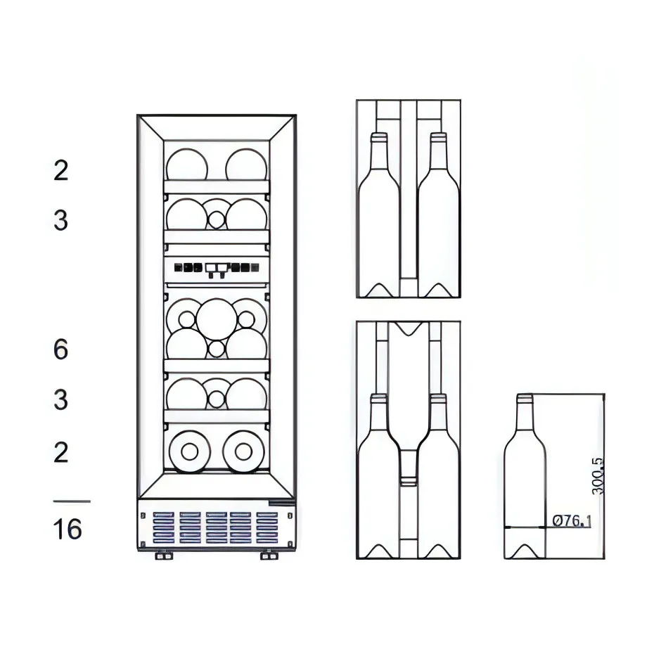 mQuve - 300mm - Undercounter Wine Fridge - WineCave 700 30D - Stainless Steel