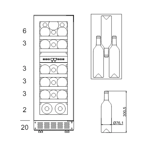mQuve - 300mm - Undercounter Wine Fridge - WineCave 780 30D Stainless