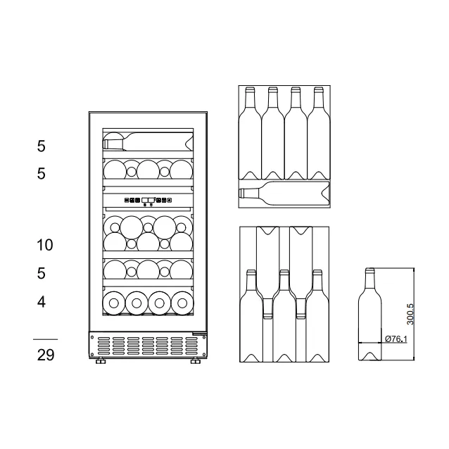 mQuve - 400mm - Undercounter Wine Fridge - WineCave 700 40D - Anthracite Black