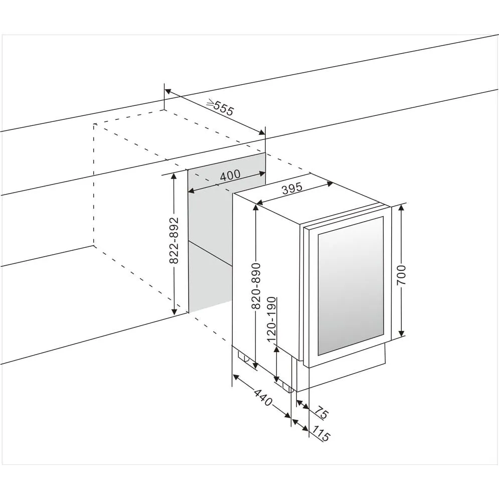 mQuve - 400mm - Undercounter Wine Fridge - WineCave 700 40D Modern