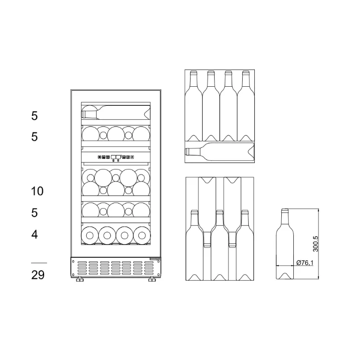 mQuve - 400mm - Undercounter Wine Fridge - WineCave 700 40D Modern