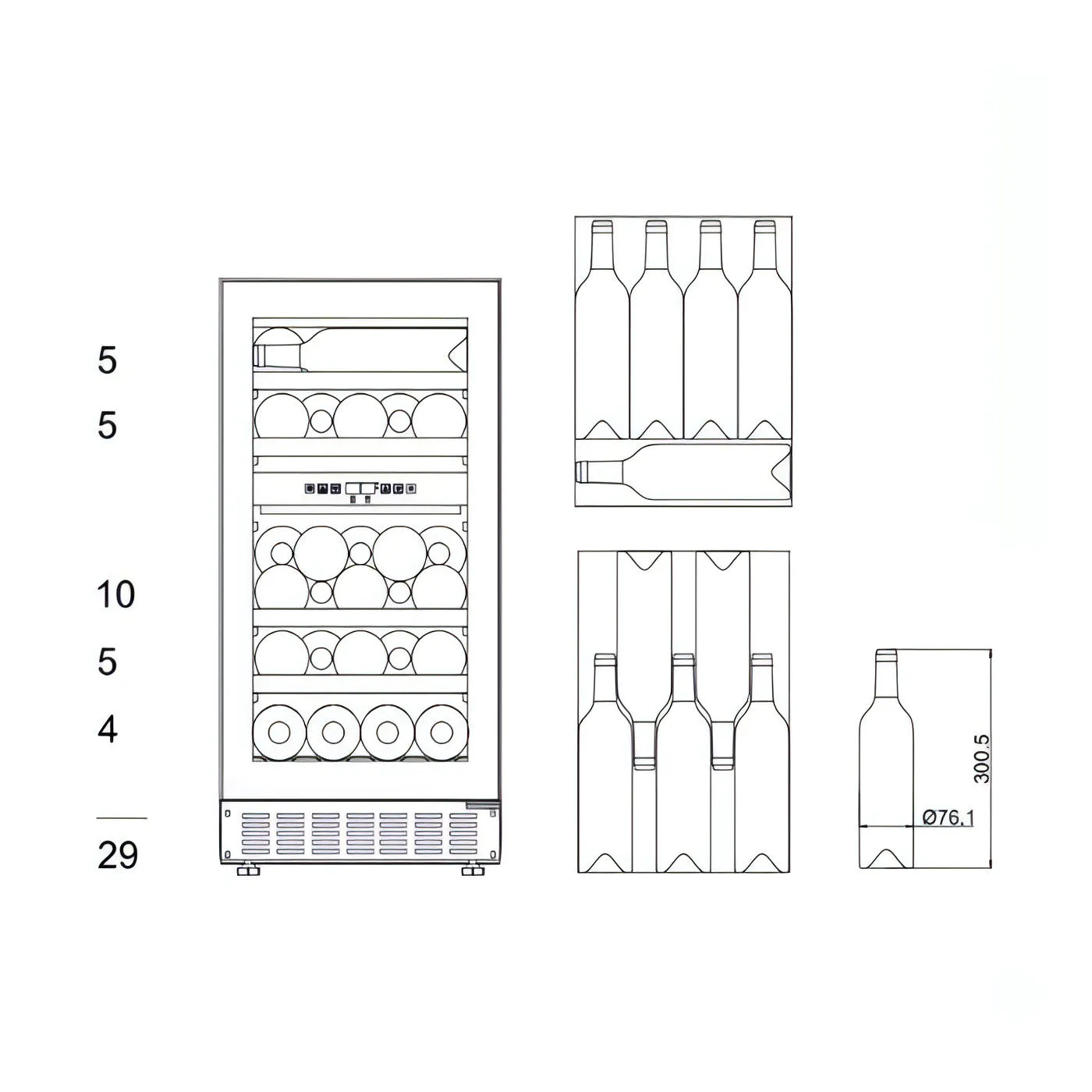 mQuve - 400mm - Undercounter Wine Fridge - WineCave 700 40D Stainless