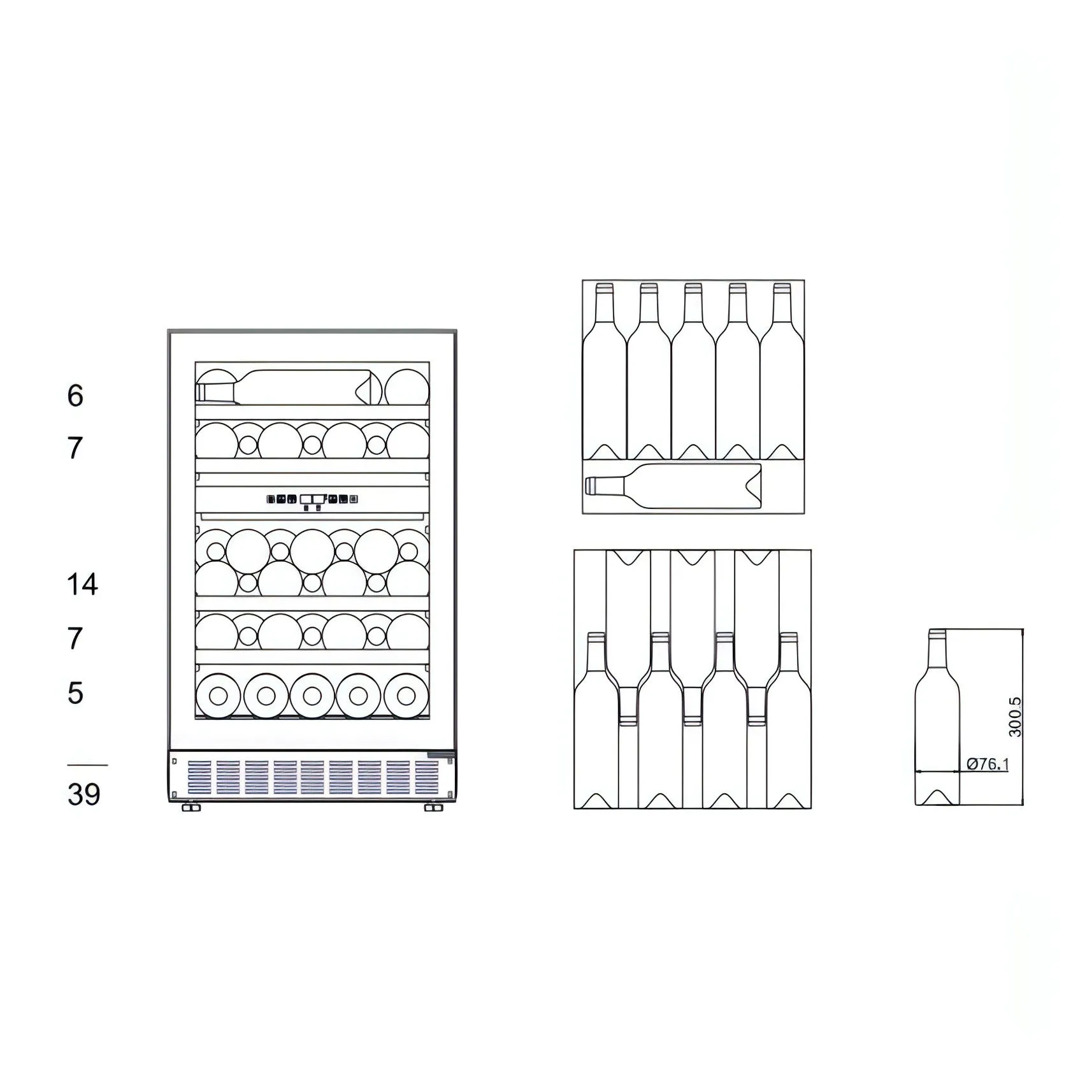 mQuve - 500mm - Undercounter - WineCave 700 50D Modern