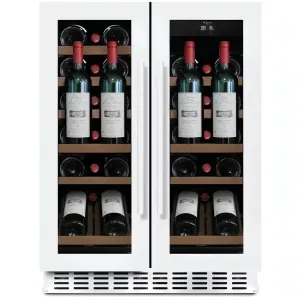 mQuve - 600mm - Undercounter Wine Fridge - WineCave 60D2 Powder White