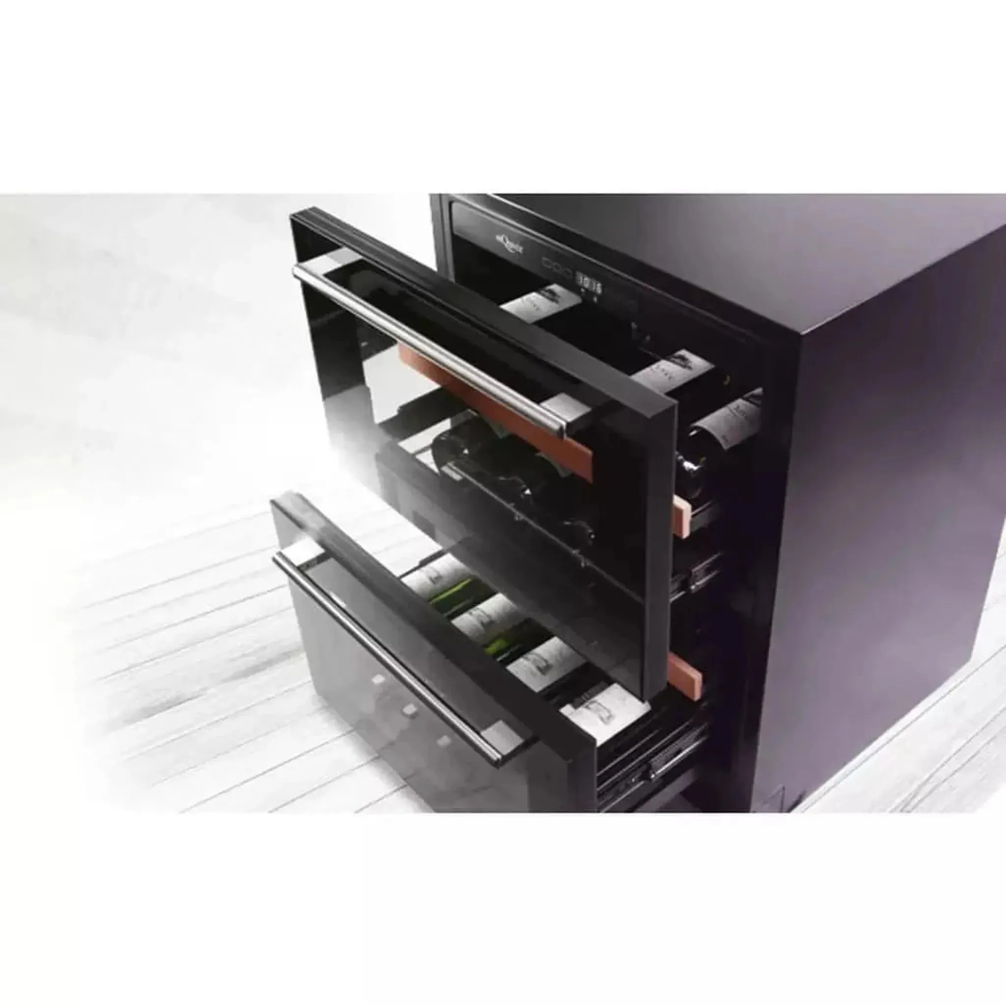 mQuve - 600mm - Undercounter Wine Fridge - WineCave 60DD Fullglass Black