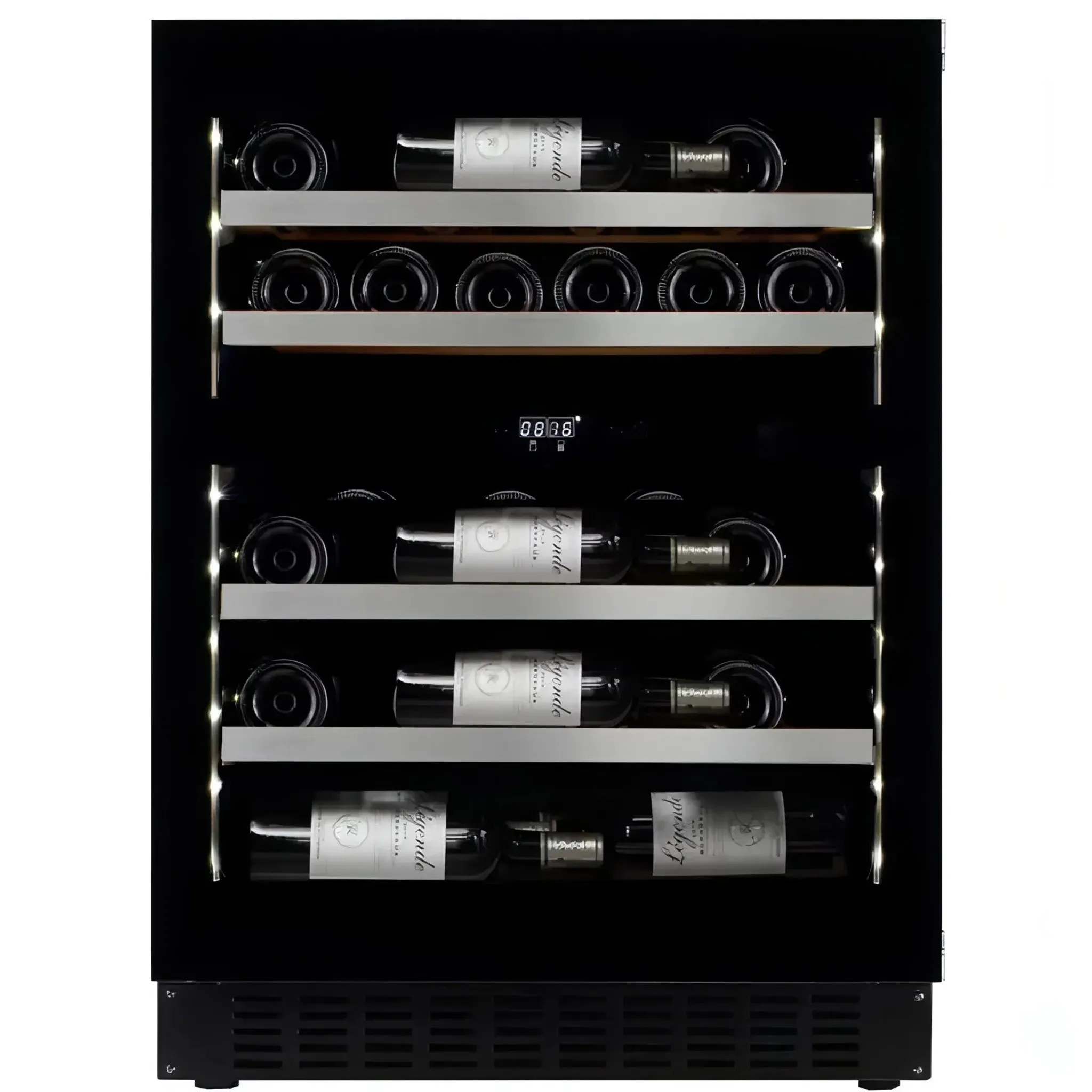 mQuve - 600mm - Undercounter Wine Fridge - WineCave 700 60D Fullglass Black - Push/Pull - 700mm Door Height