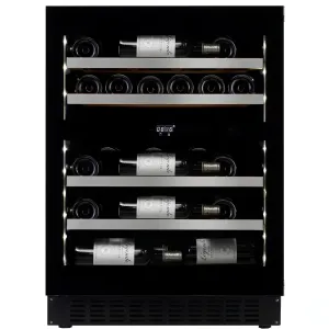 mQuve - 600mm - Undercounter Wine Fridge - WineCave 700 60D Fullglass Black - Push/Pull - 700mm Door Height