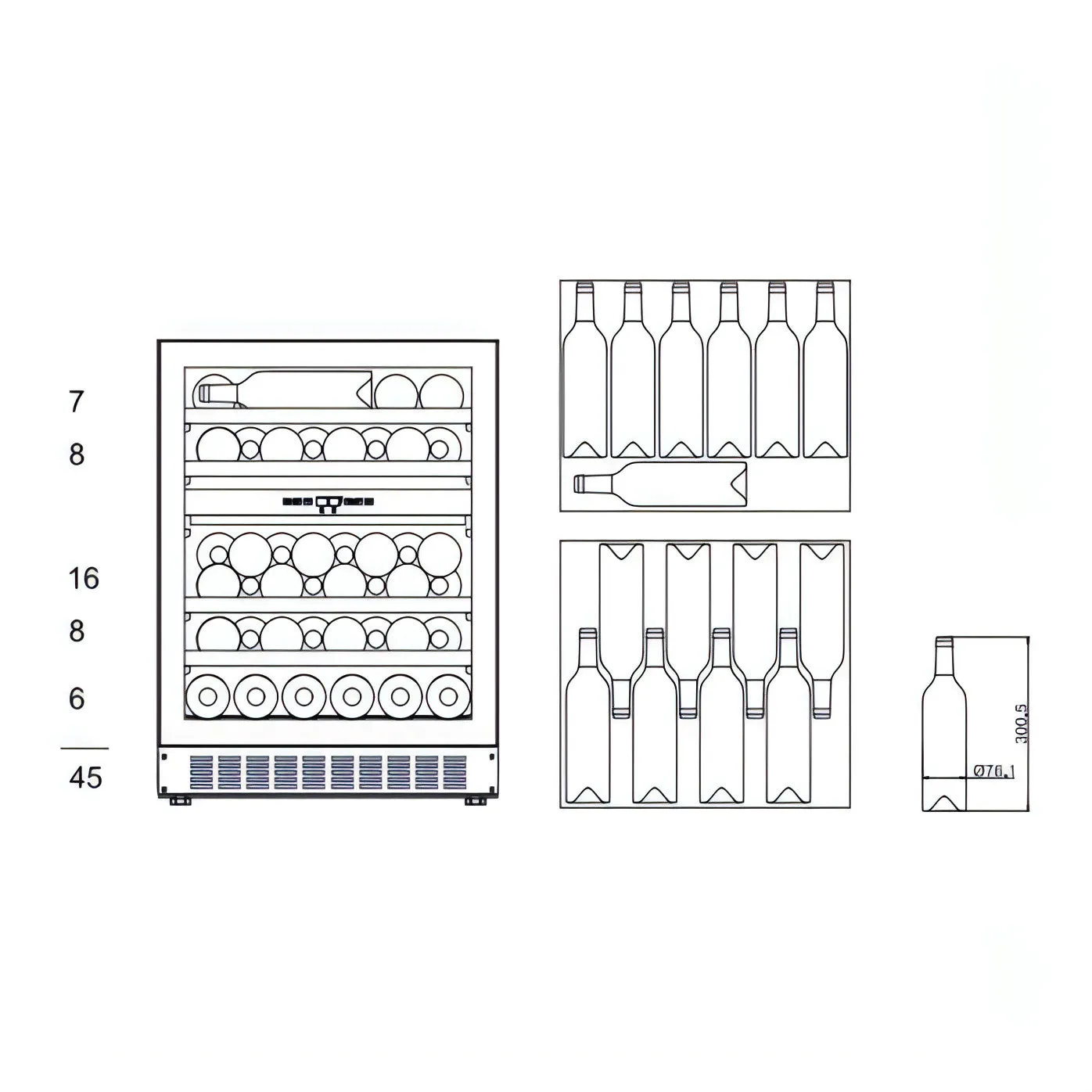 mQuve - 600mm - Undercounter Wine Fridge - WineCave 700 60D Stainless