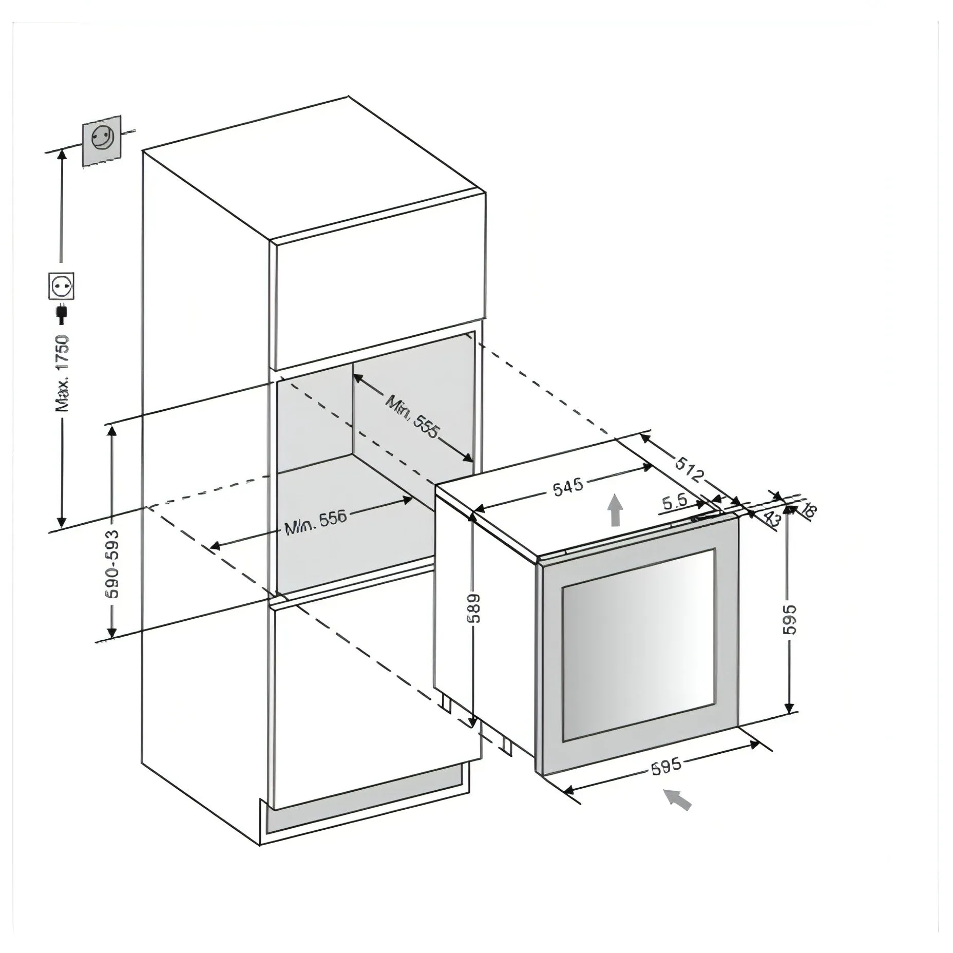 mQuve - Fully Integrated Wine Cooler - WineKeeper 25D Panel Ready - Push/Pull