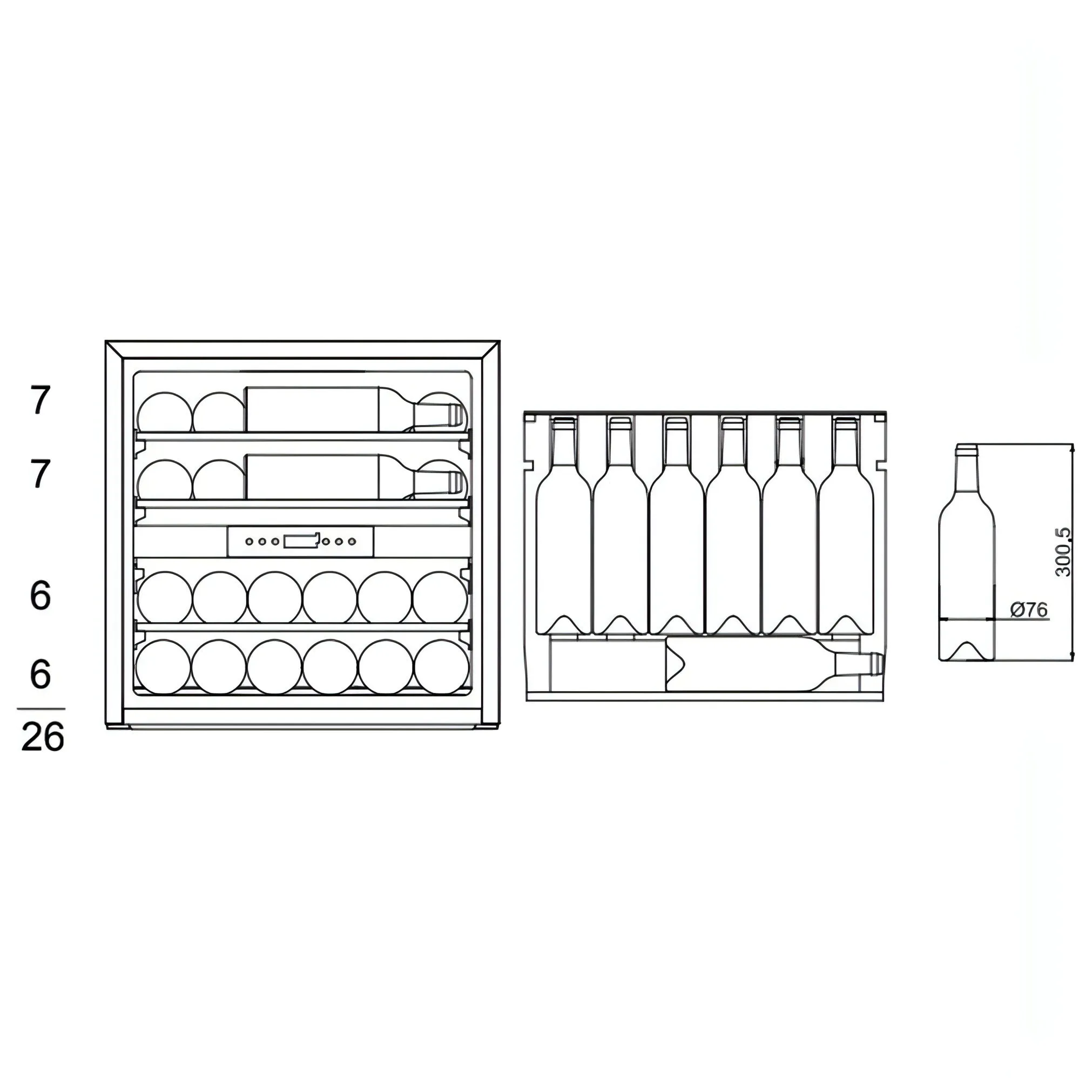 mQuve - Fully Integrated Wine Cooler - WineKeeper 25D Panel Ready - Push/Pull