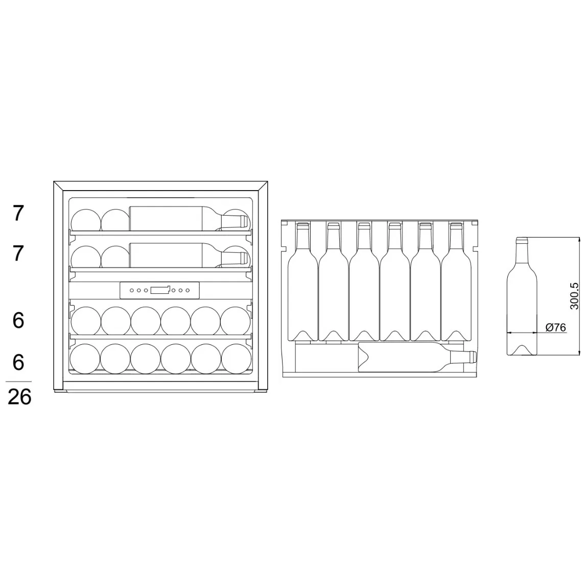 mQuve - Integrated Wine Cooler - WineKeeper 25D - Anthracite Black