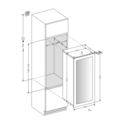 mQuve - Integrated Wine Cooler - WineKeeper 70D Anthracite Black