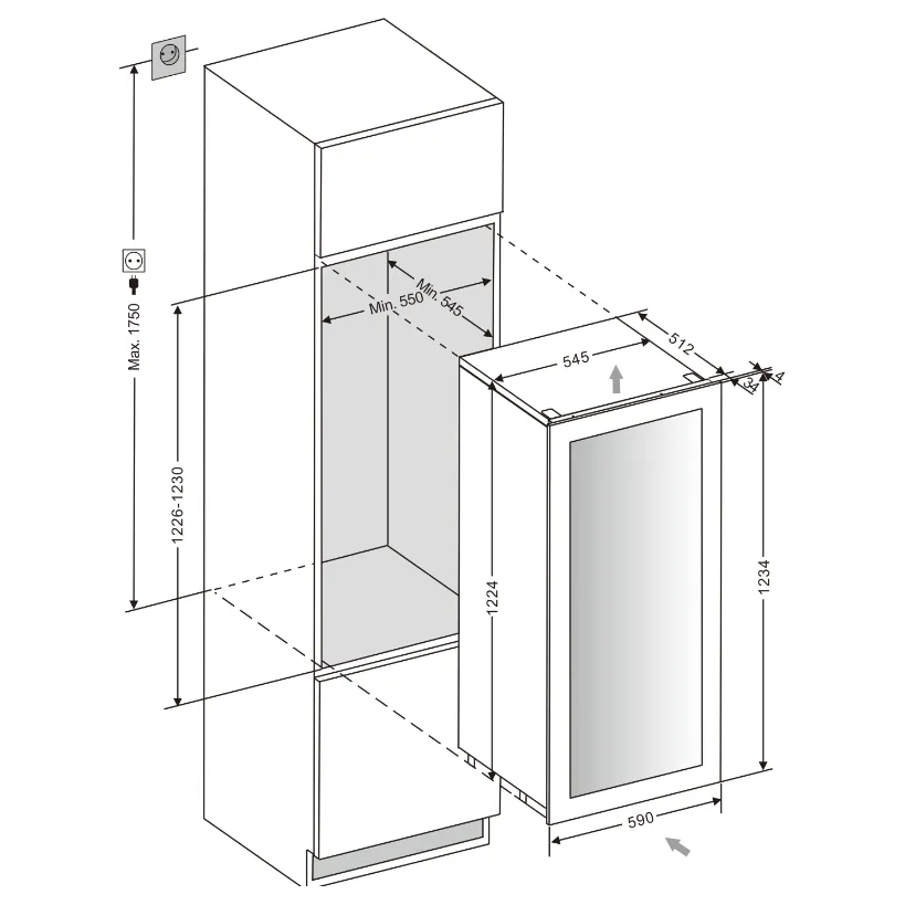 mQuve - Integrated Wine Cooler - WineKeeper 70D Stainless