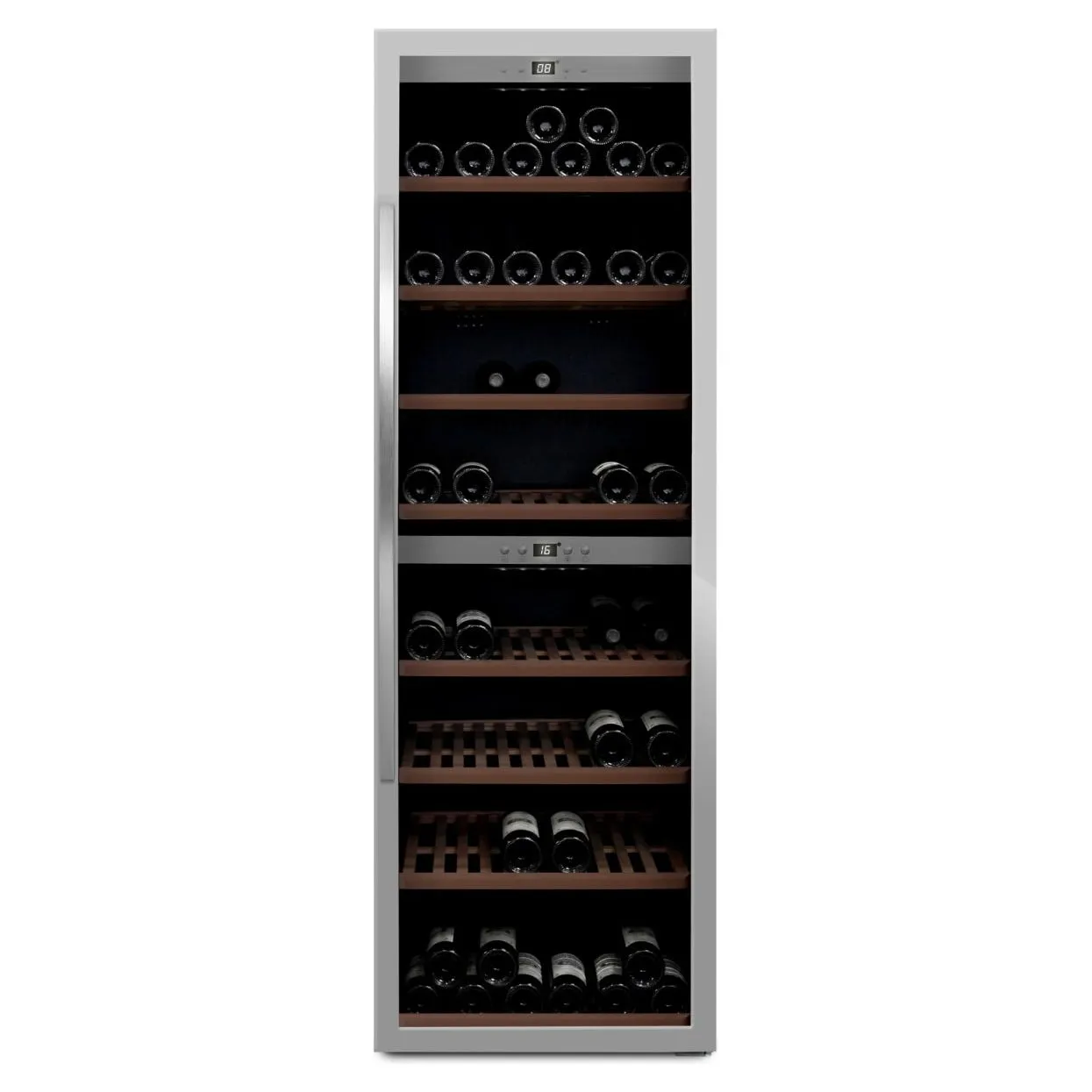 mQuve - Wine Expert 180 - Dual Zone Freestanding Wine Cooler - Stainless Steel