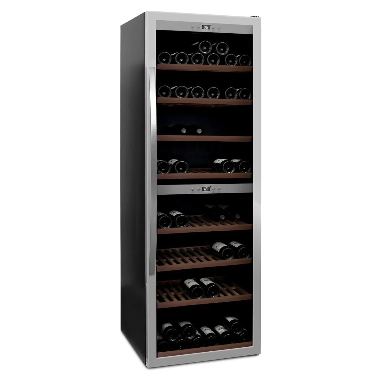 mQuve - Wine Expert 180 - Dual Zone Freestanding Wine Cooler - Stainless Steel