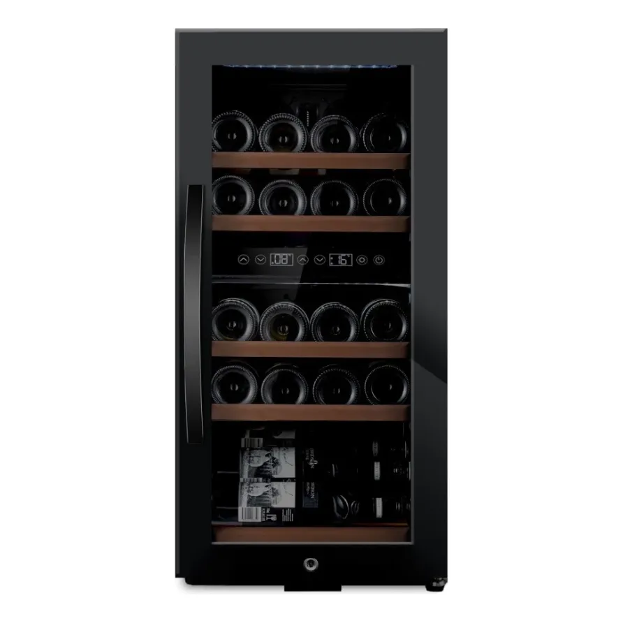 mQuve - Wine Expert 24- Dual Zone - Freestanding Wine Cooler - Fullglass Black