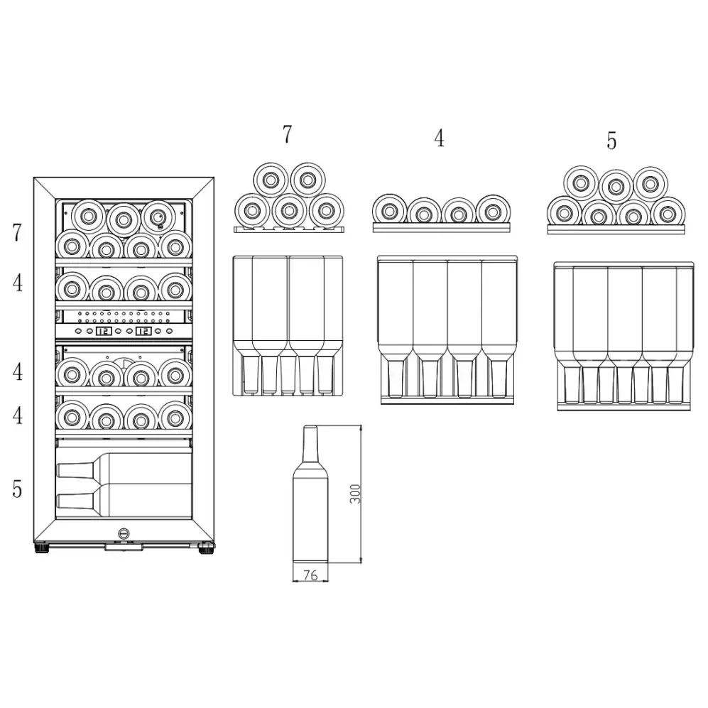 mQuve - Wine Expert 24- Dual Zone - Freestanding Wine Cooler - Fullglass Black