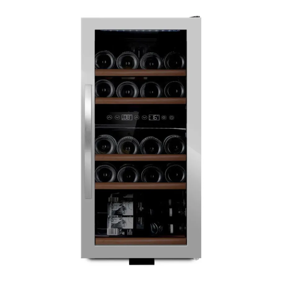 mQuve - Wine Expert 24- Dual Zone - Freestanding Wine Cooler - Stainless Steel